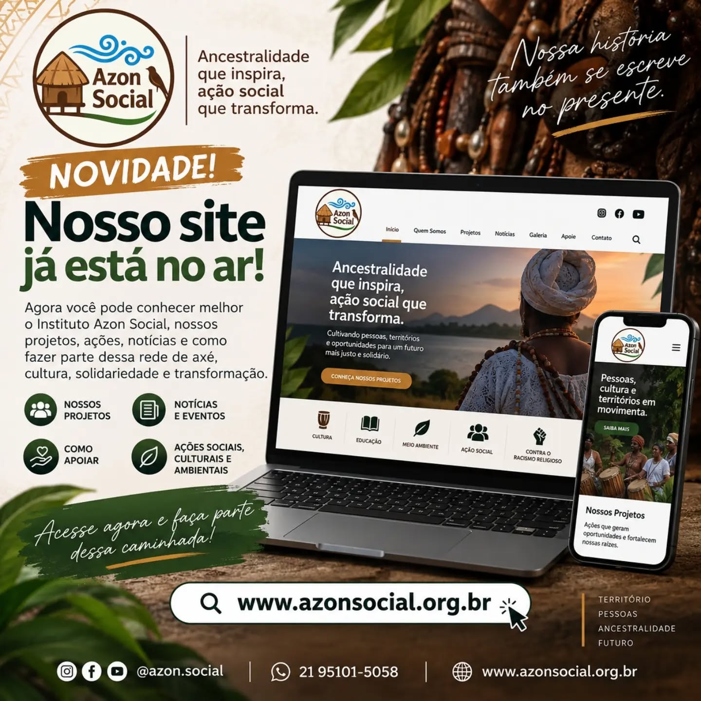 Publicação de Instituto Azon Social: É com muita alegria que o Instituto Azon Social apresenta uma grande novidade: nosso site