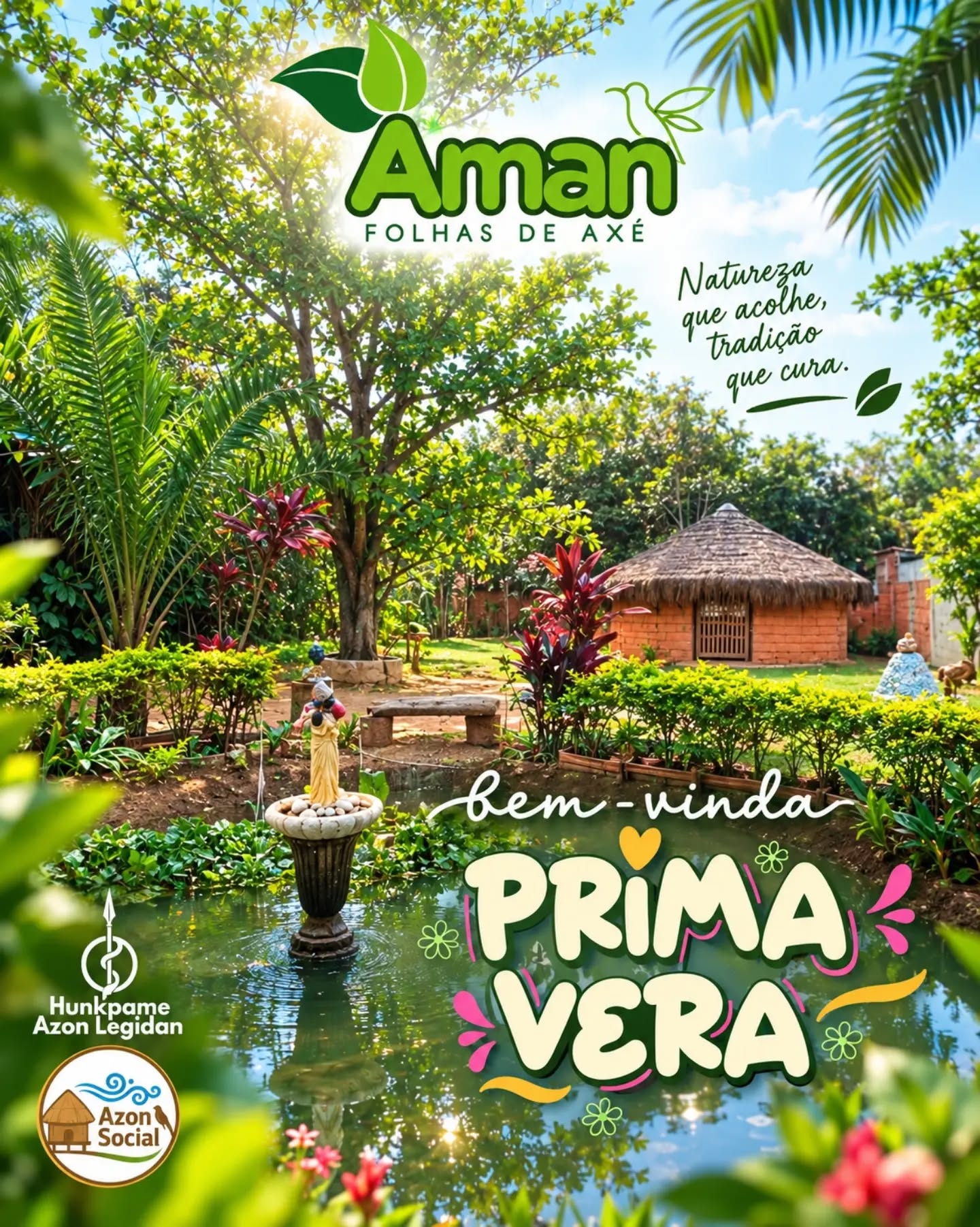 Publicação do Instagram: Com a chegada da Primavera, a natureza se renova, floresce e nos convida a celebrar a vida, a esperança e a força dos novos ciclos. 🌸🌿 O Projeto Aman, do Azon Social, saúda a chegada desta estação com alegria e gr...