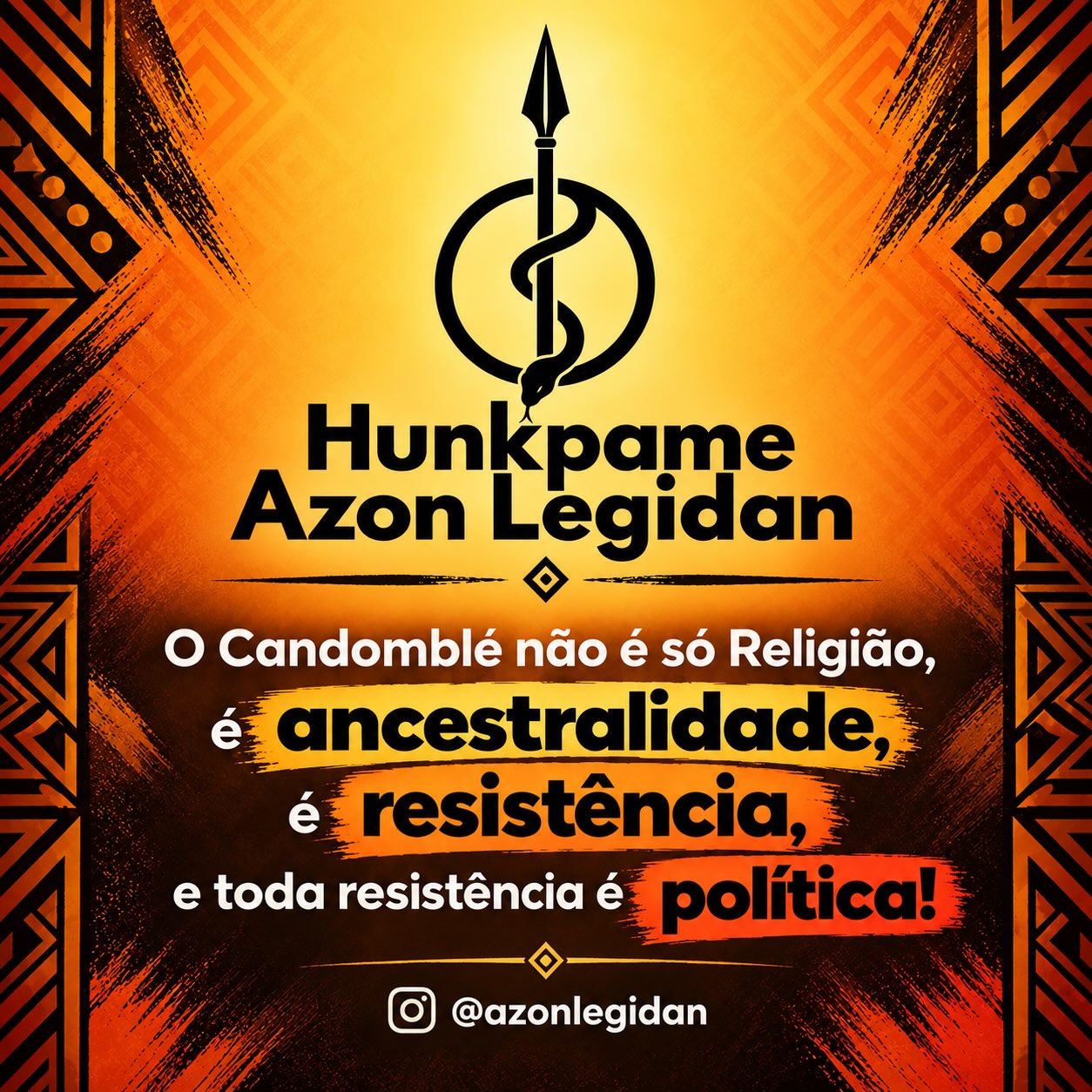 Publicação do Instagram: O Candomblé não pede licença para existir. Ele existe porque nossos ancestrais resistiram. Resistiram à escravização, ao apagamento de suas culturas, à perseguição religiosa, à criminalização de seus saberes e às te...